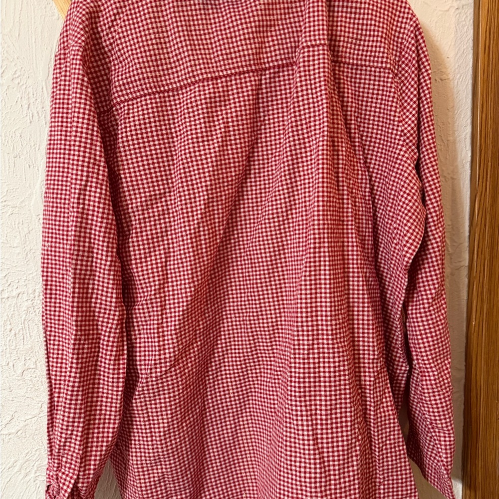 Bobbie Brooks Red Checkered Button Down Shirt - image 5